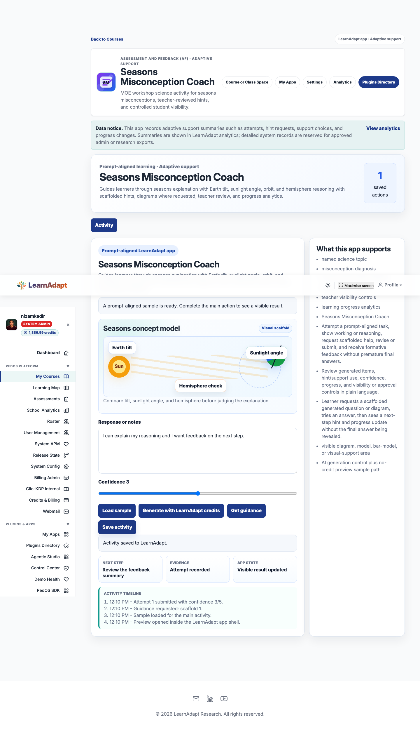 Seasons Misconception Coach after a real installed-user interaction.